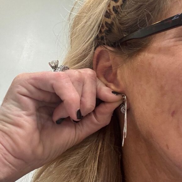 Saviano Silver Chain Earrings - Picture 4 of 7